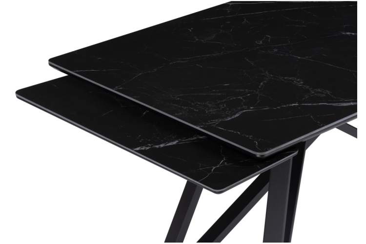 Керамический стол Вилсон 140(200)х80 черный мрамор shakespeare black / черный-5