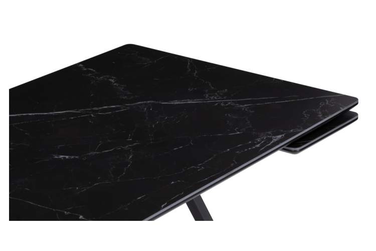Керамический стол Вилсон 140(200)х80 черный мрамор shakespeare black / черный-6