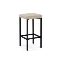 Барный стул Лофт ткань канди крем / черный матовый
