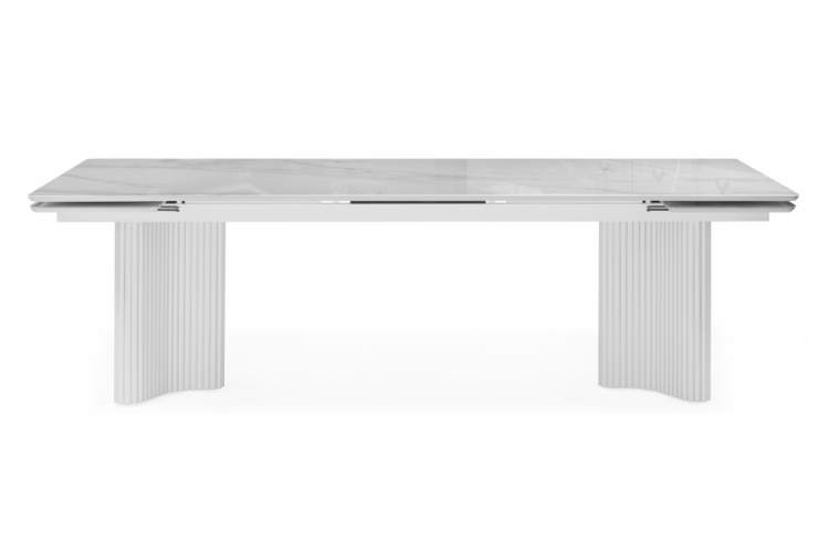 Стол стеклянный Мален 240x110 белый мрамор / белый-8