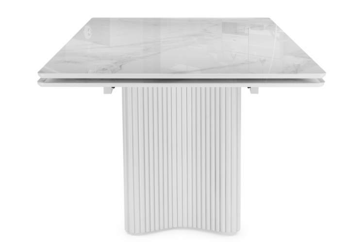 Стол стеклянный Мален 240x110 белый мрамор / белый-9