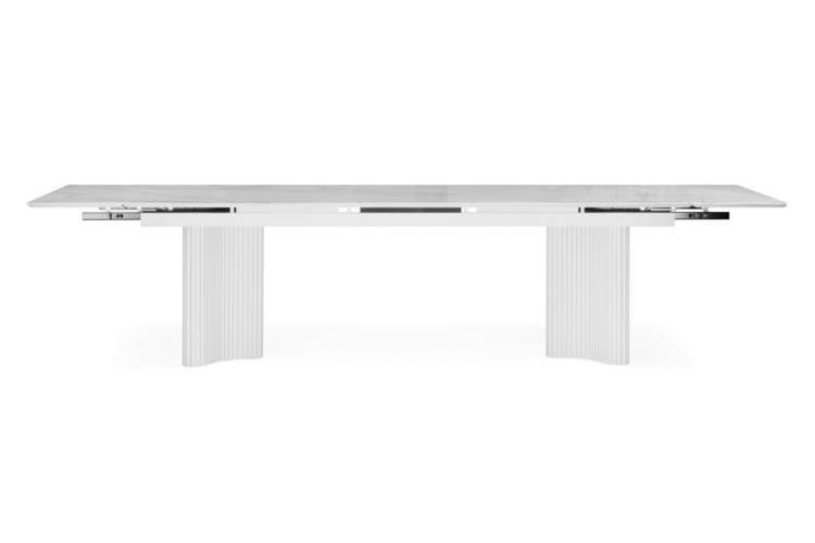 Стол стеклянный Мален 240x110 белый мрамор / белый-10