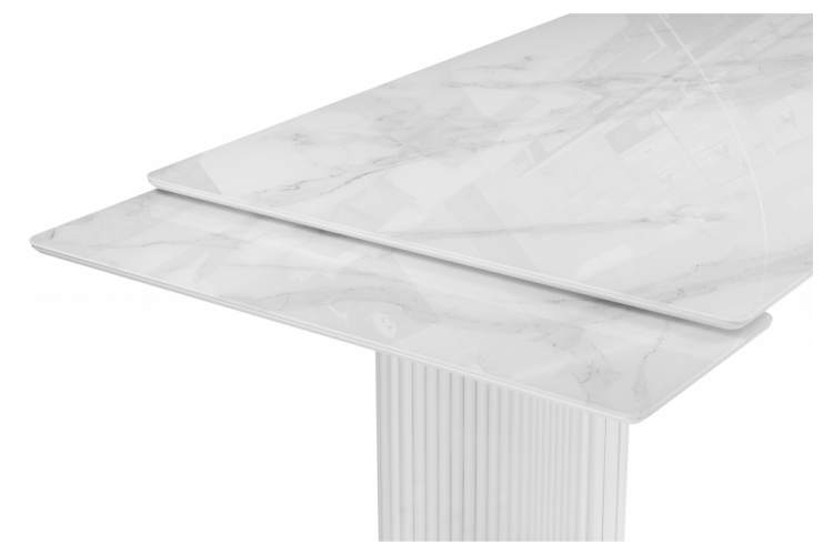 Стол стеклянный Мален 240x110 белый мрамор / белый-11