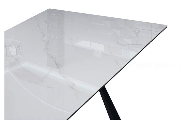 Керамический стол Маунт 140x80 белый мрамор / черный-12