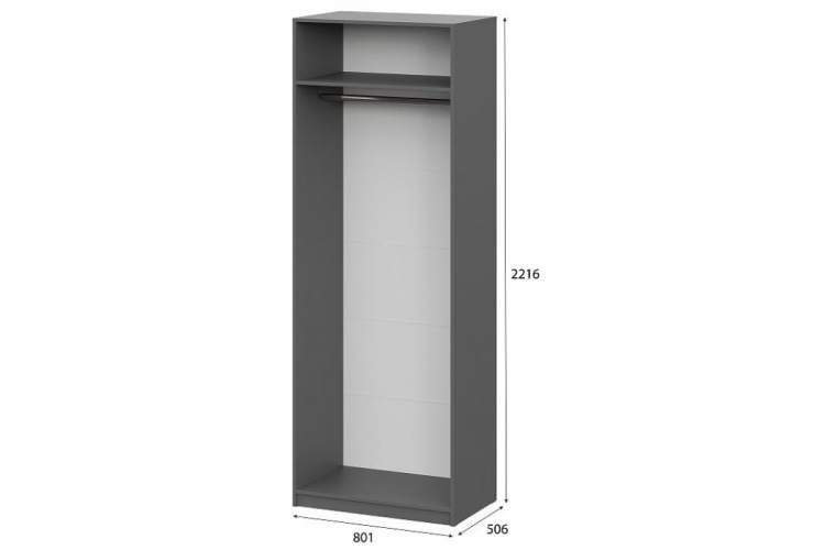 Шкаф Даиго двухстворчатый графит серый-2