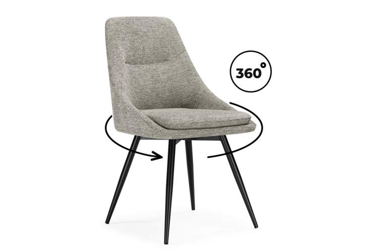 Стул на металлокаркасе Avian вращающийся светло-серый / черный