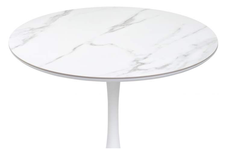 Керамический стол Тулип 90х74 белый мрамор / белый-2