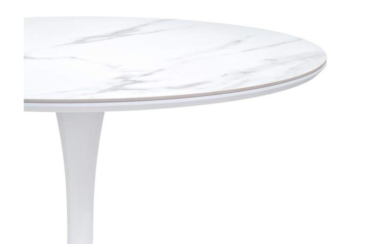Керамический стол Тулип 90х74 белый мрамор / белый-3