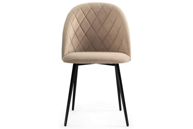 Стул на металлокаркасе Зест микровелюр 05 / черный глянец-1