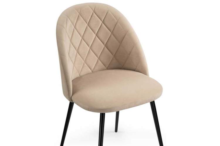 Стул на металлокаркасе Зест микровелюр 05 / черный глянец-4