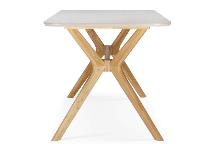 Керамический стол Unika 180x80 белый спеченный камень / светлое дерево-8