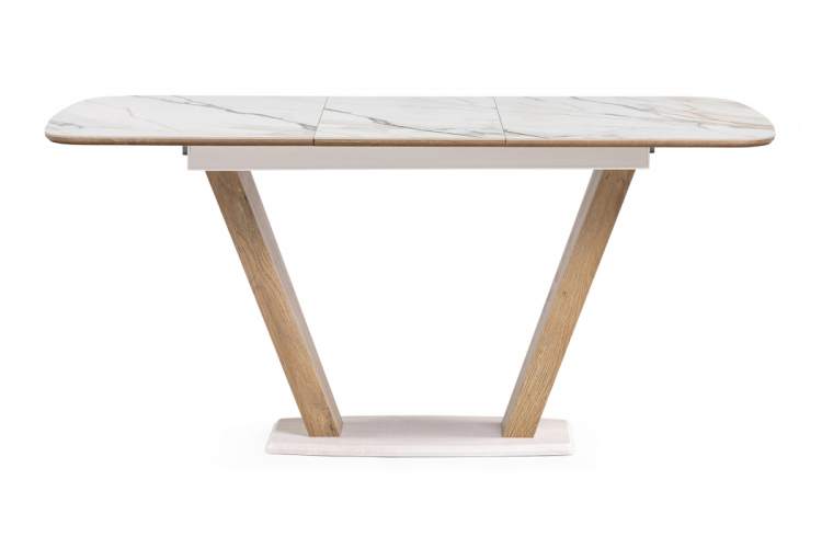 Керамический стол Петир 120(160)х80х75 gilt white / дуб монтана-3