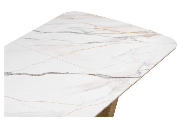 Керамический стол Петир 120(160)х80х75 gilt white / дуб монтана-5