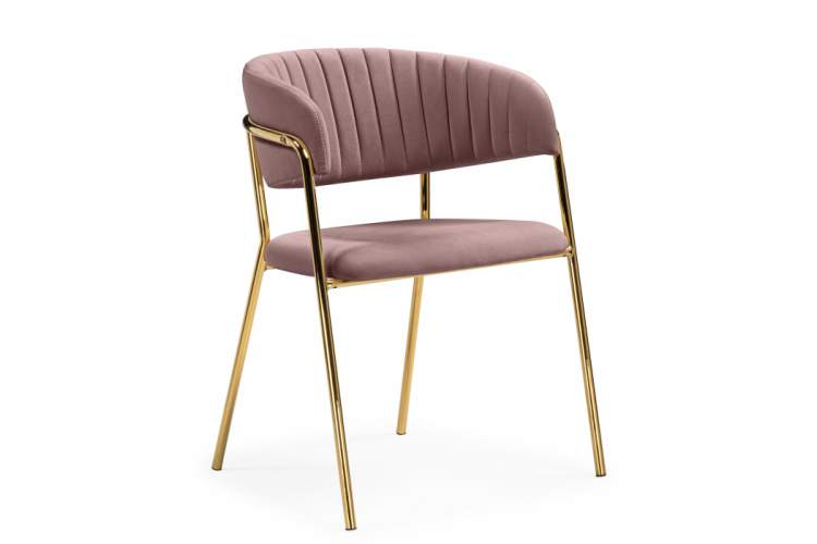 Стул на металлокаркасе Kamelia светло-фиолетовый / золотой