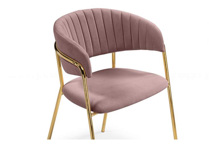 Стул на металлокаркасе Kamelia светло-фиолетовый / золотой-8