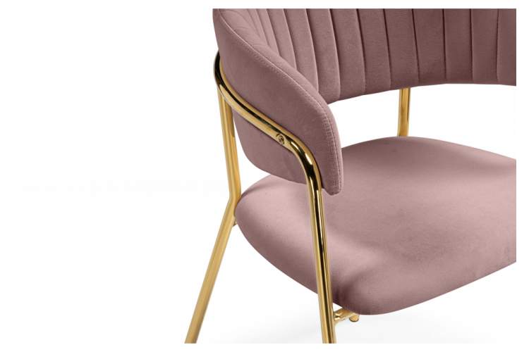 Стул на металлокаркасе Kamelia светло-фиолетовый / золотой-9