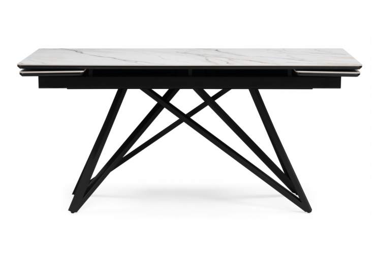 Керамический стол Вилсон 160(220)х89 белый gilt white / черный-2