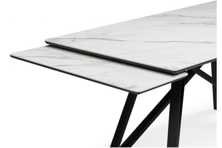 Керамический стол Вилсон 160(220)х89 белый gilt white / черный-5