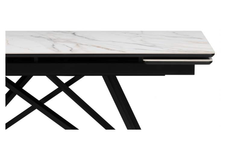 Керамический стол Вилсон 160(220)х89 белый gilt white / черный-6