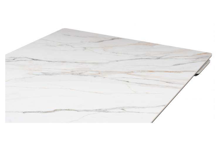 Керамический стол Вилсон 160(220)х89 белый gilt white / черный-7