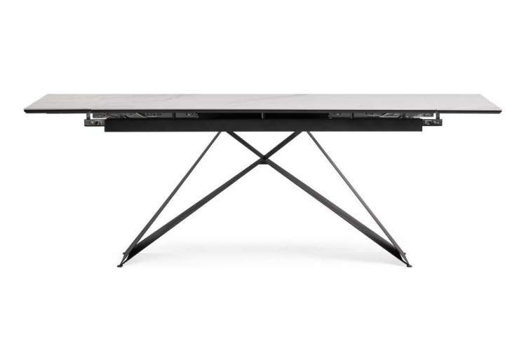 Керамический стол Ноттингем 160(220)х90х79 белый мрамор / черный-2