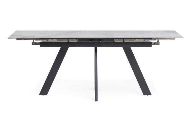 Керамический стол Невис 140(200)х80х76 creto statuario cara polished / черный-2