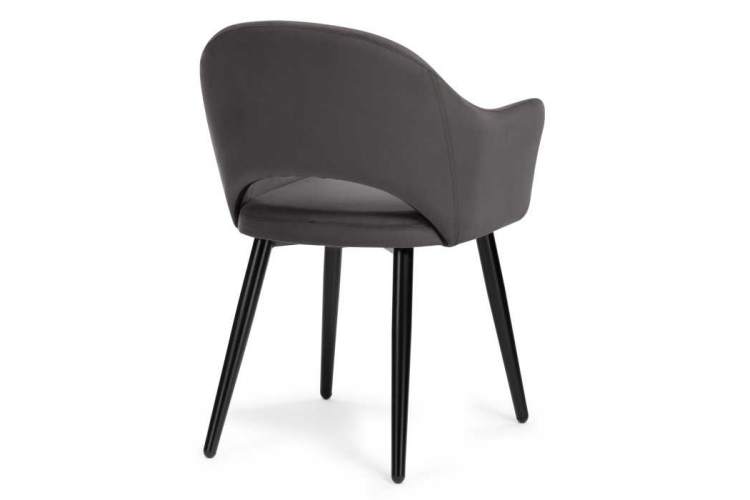 Стул на металлокаркасе Апри микровелюр графитовый / черный глянец-3