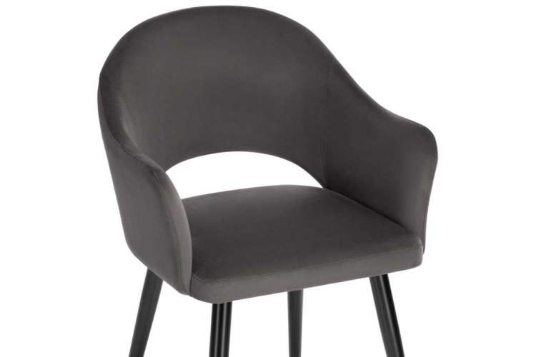 Стул на металлокаркасе Апри микровелюр графитовый / черный глянец-4