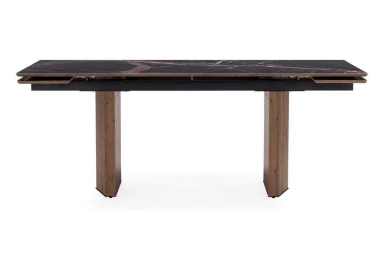 Стол стеклянный Монерон 200(260)х100х77 мейджик / орех кантри-1