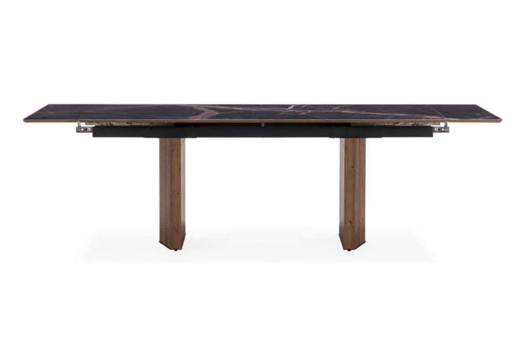 Стол стеклянный Монерон 200(260)х100х77 мейджик / орех кантри-2