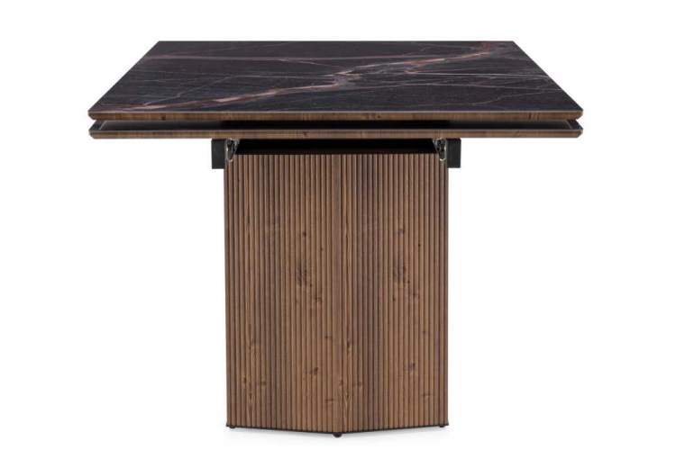 Стол стеклянный Монерон 200(260)х100х77 мейджик / орех кантри-3