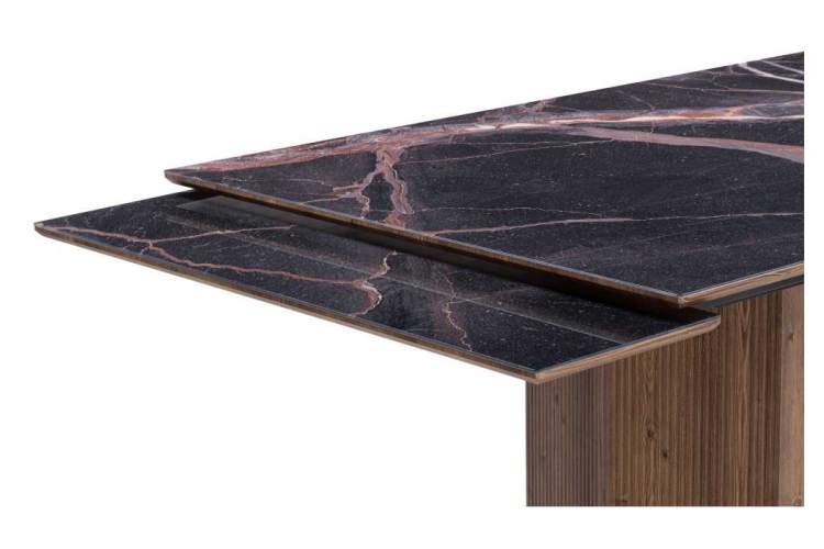 Стол стеклянный Монерон 200(260)х100х77 мейджик / орех кантри-5