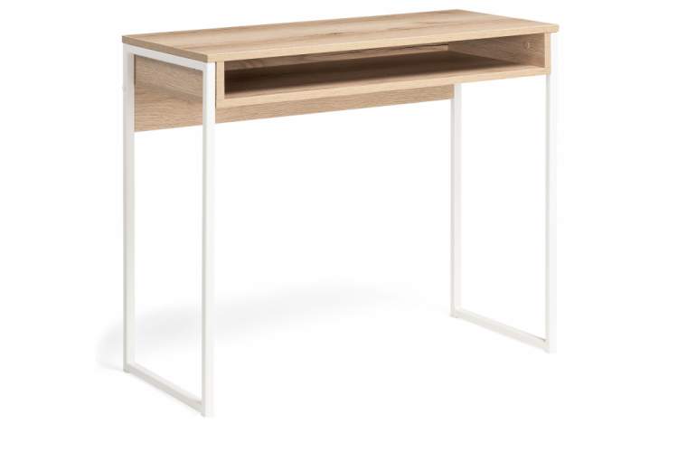 Компьютерный стол Лео Лофт дуб делано светлый / белый матовый