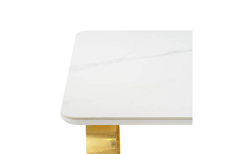 Керамический стол Селена 4 160х90х77 белый мрамор / золото-9