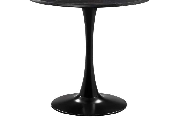 Стол деревянный Тулип 90х73 мрамор черный / черный-9