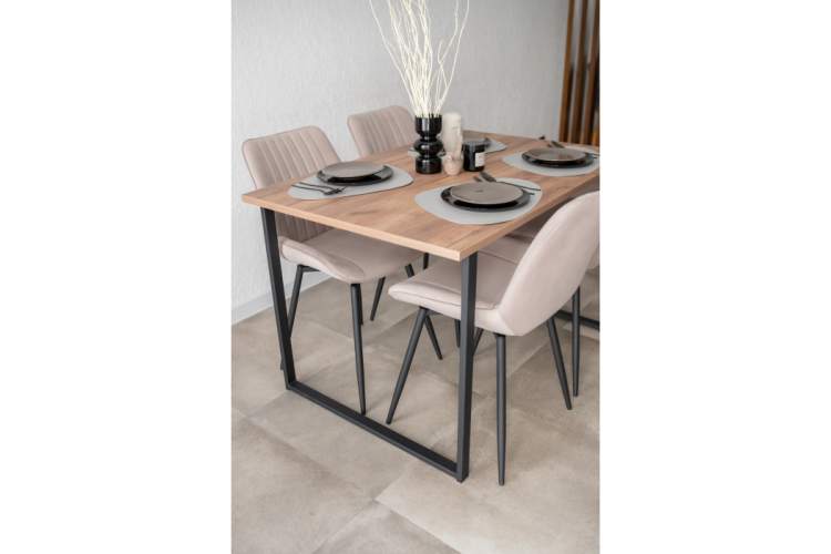 Стол деревянный Лиман 117 х 77 дуб крафт табачный / черный матовый-15