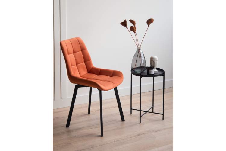 Стул на металлокаркасе Челси П терракотовый (zd 432) / черный-1