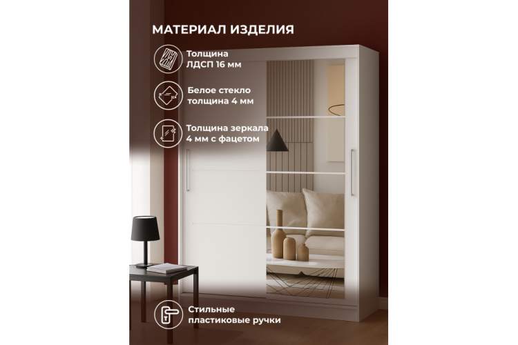 Шкаф Лайн 1.6 белый текстурный-4