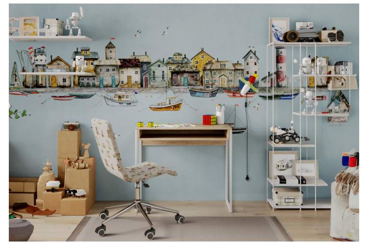 Компьютерный стол Лео Лофт дуб делано светлый / белый матовый-1