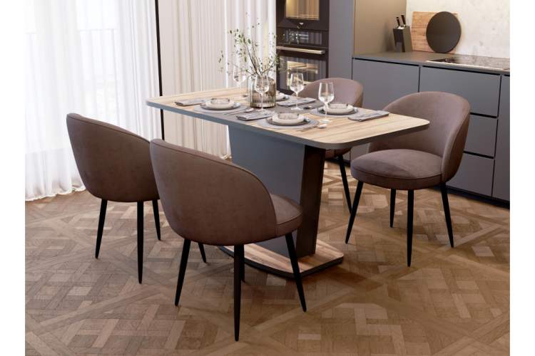 Стол деревянный Комфорт авелано / графит-1