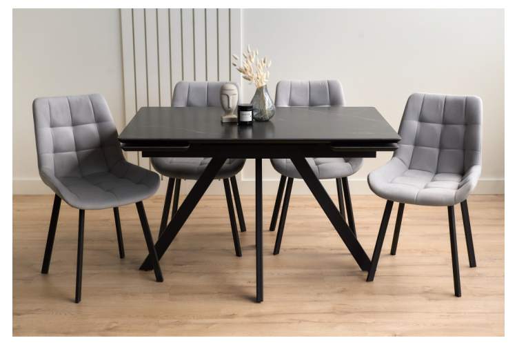 Керамический стол Вилли 120(180)х80 shakespeare black / черный-1