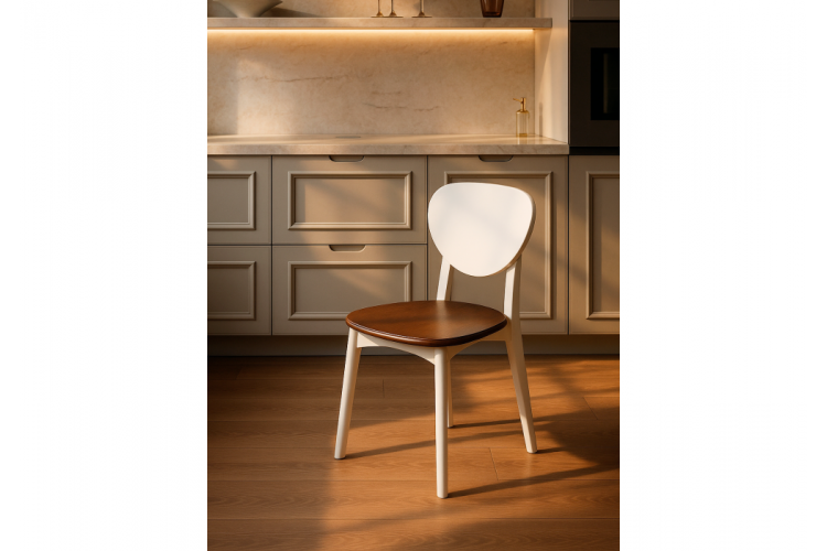 Стул деревянный Окава белый / миланский орех-2