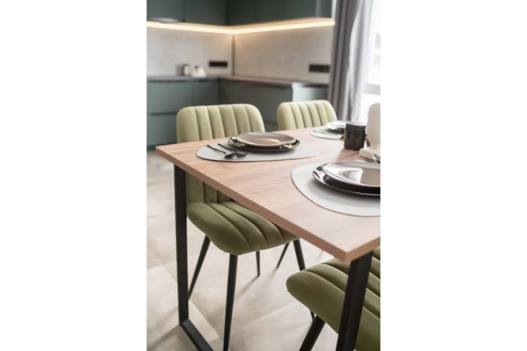 Стол деревянный Лиман 117 х 77 дуб крафт табачный / черный матовый-14