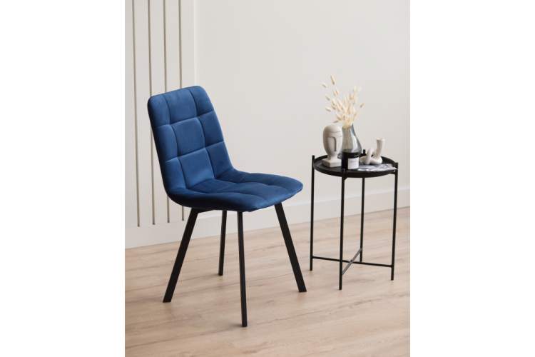 Стул на металлокаркасе Чилли синий / черный-2