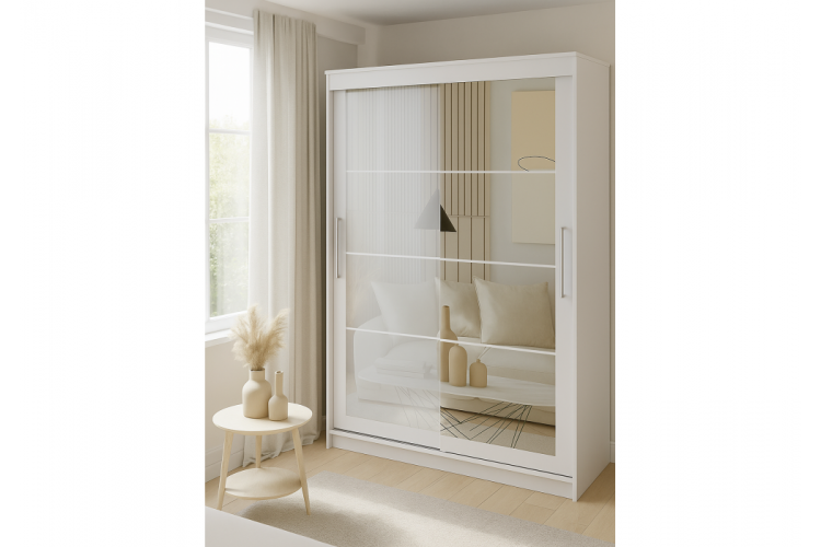 Шкаф Лайн 1.6 белый текстурный-1