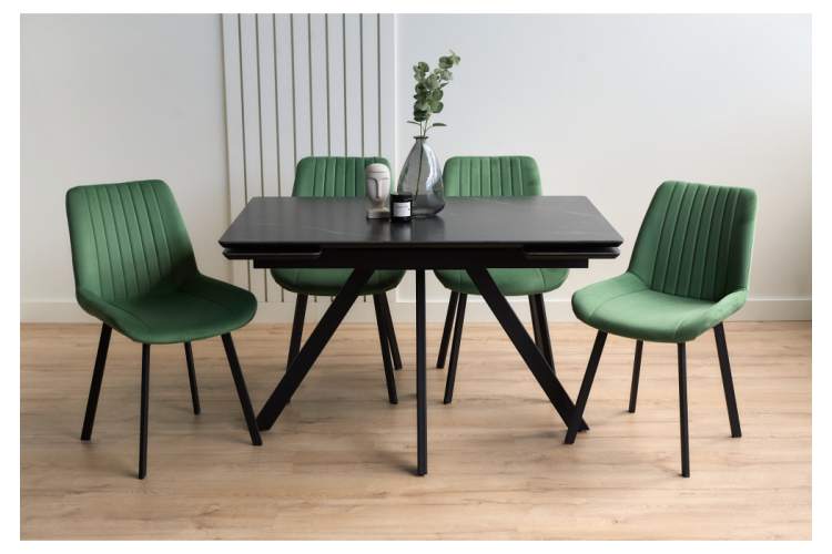 Керамический стол Вилли 120(180)х80 shakespeare black / черный-2