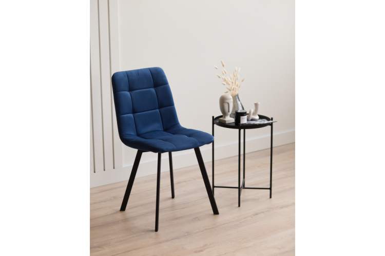 Стул на металлокаркасе Чилли синий / черный-1