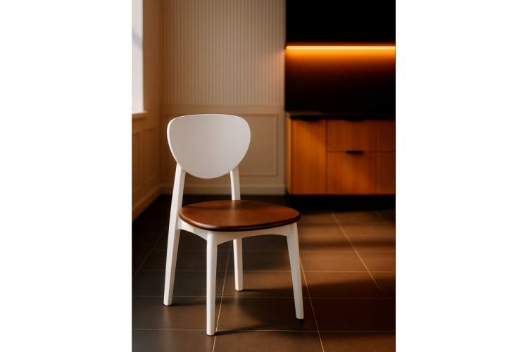 Стул деревянный Окава белый / миланский орех-1