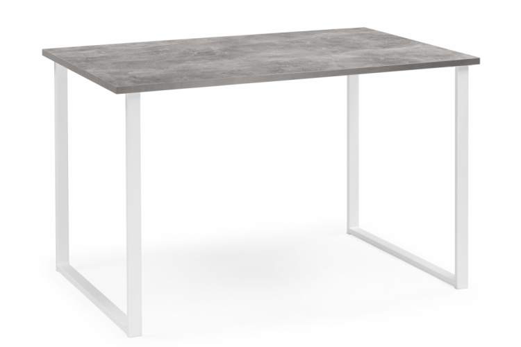 Стол деревянный Лиман 117 x 77 бетон светлый / белый матовый