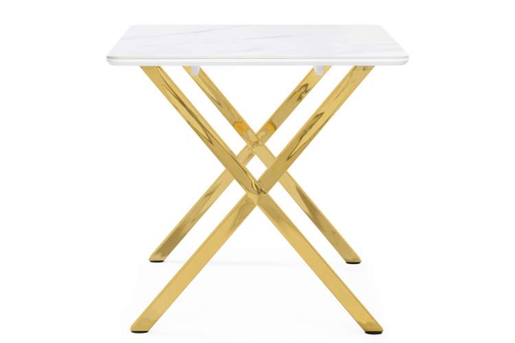 Керамический стол Селена 3 180х90х77 белый мрамор / золото-5
